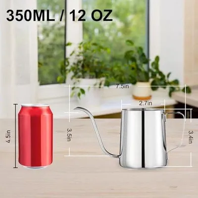 Produktbild von Gießkanne für Zimmerpflanzen mit langem Auslauf - 350 ml Edelstahl