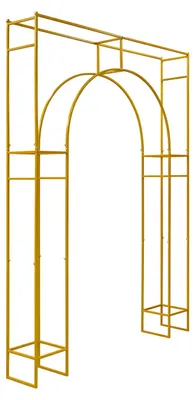 Productafbeelding van Bruiloftboog-achtergrondstandaard, duurzame metalen constructie, elegant design, goudkleurig