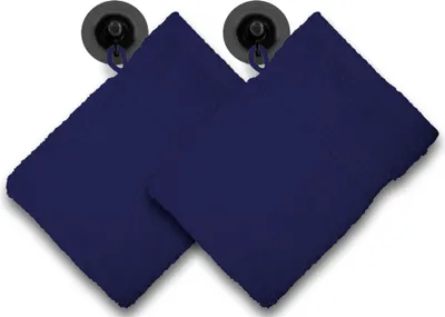 Produktbild von 2er Set Waschhandschuhe Waschlappen navy marine blau 16x21 cm Frottee Baumwolle