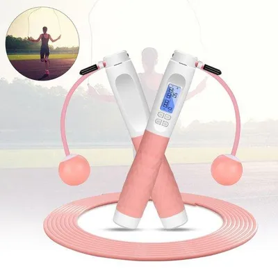 Produktbild von Elektrisches Springseil, 2 Stufen, Fitness, Weiß Rosa