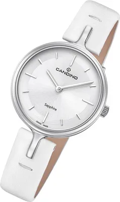 Produktbild von Candino Damen Uhr Elegance C4648/1 Quarz Leder Armband-Uhr weiß Analog UC4648/1