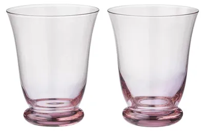 Zdjęcie produktu dla Zestaw 2 szklanek "Bungalow", przezroczyste, różowe, pojemność 280 ml