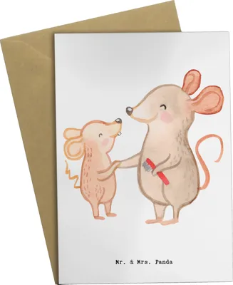 Produktbild von Mr. & Mrs. Panda valentinstagskarte Heilerziehungspfleger Herz - Weiß - Geschenk, Grußkarten, Familie, Ausbildung, osterkarte, Heilpädagoge, osterkarten, weihnachtskarten