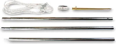 Produktbild von sunprotect 83220 Abspannmast, Montage Zubehör für Sonnensegel Stahlmast, silber, 6-teilig (1 Set)