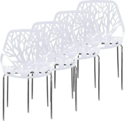 Produktbild von Designové židle Makika Retro Chair - CALUNA Set of 4 v bílé barvě