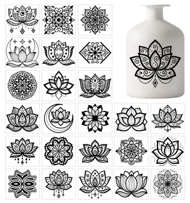 25 Vintage Mandala Aufkleber für Glas, Vase, Fenster