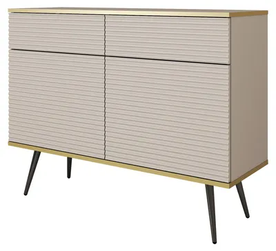 Immagine prodotto di Credenza glamour beige con gambe nere, 107 x 85 x 39