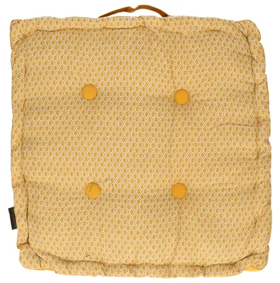 Produktbild von Atmosphera Bodenkissen, quadratisch – gelb – Baumwolle – 40 x 40 x 8 cm – extra dickes Sitzkissen