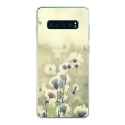 Produktbild von MuchoWow® Handyhülle Schutzhülle Hülle für Samsung Galaxy S10 Plus Blumen - Feld - Weiß Silikon Softcase Handy Hülle - Schutzhülle