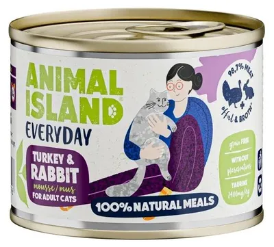Immagine prodotto di ISOLA DEGLI ANIMALI Everyday Tacchino e coniglio - cibo umido per gatti - 200 g