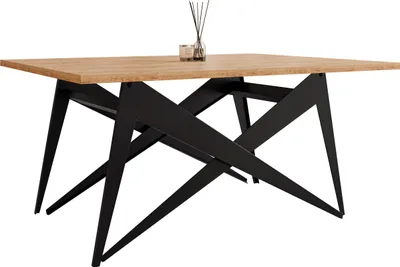 Produktbild von MIRJAN24 Couchtisch und Esstisch Xena, 2-in-1, Rahmen aus Stahl (Farbe: Schwarz / Eiche Craft Gold)