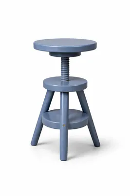 Produktbild von Hocker Massiv Schemel Stuhl Sitzmöbel Buche Drehhocker Barhocker 52-70cm (Grau)