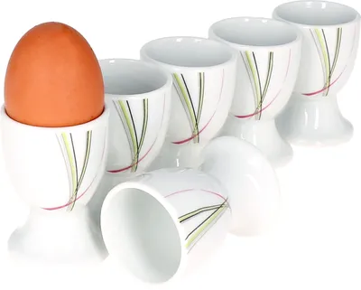 Produktbild von 6er Set Eierbecher Fashion rund Ø 4,7cm Eierständer Porzellan Geschirr 6 Pers.