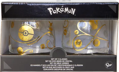 A box containing two Pokémon-themed glasses.