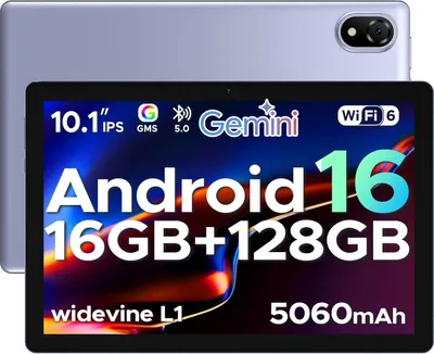 DOOGEE U10 10" Android 16 Tablet 128GB+16GB RAM (2TB TF) Gemini AI, 5060mAh, Dual Camera 8MP+5MP, WiFi 6, Type-C, Bluetooth 5.0, Headphone Jack