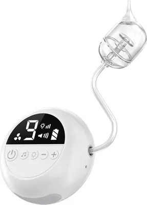 Produktbild von AIORBER Elektrischer Nasensauger für Babys, 9 Saugstufen, Ablenkungsmusik, 3 Düsen, LED-Anzeige, abnehmbar, leicht zu reinigen, kompakt, Weiß