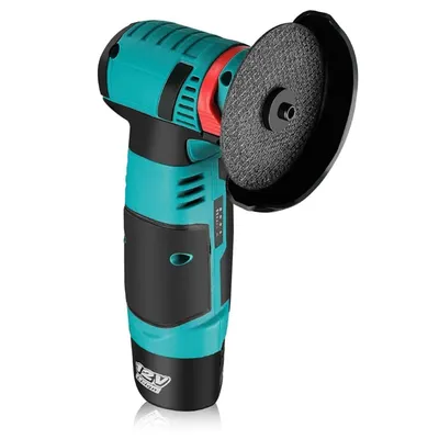 Obrázek produktu pro Mini 16,65Wh akumulátorová úhlová bruska se 2 brusnými kotouči, přenosná 12V úhlová bruska, hloubka řezu 0 až 40 mm - GRINDARO