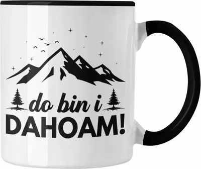 Produktbild von Trendation - Wandern Tasse Geschenk Do Bin I Dahoim Geschenk Berge Wanderer Geschenkidee (Schwarz)