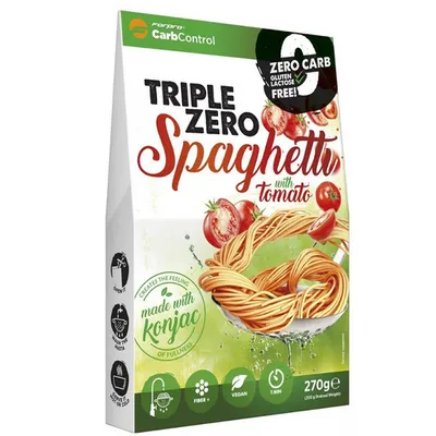 Produktbild von Triple Zero Konjak Nudeln Spaghetti mit Tomaten 270g / vegan / glutenfrei / keto