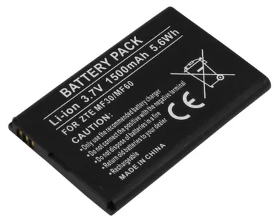 Zdjęcie produktu dla Avizar, bateria zastępcza ZTE MF30/MF60 3,7 V 1500 mAh Li-Ion, czarna