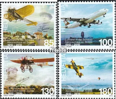 Produktbild von Briefmarken Schweiz 2010 Mi 2140-2143 (kompl.Ausg.) gestempelt Luftfahrt