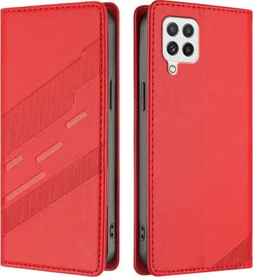 Image de Etui pour Samsung Galaxy A22 4G, étui portefeuille en cuirPolyuréthaneavec fente pour carte et fonction stand Rot