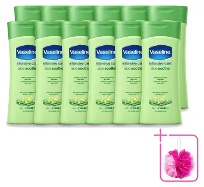 Obrázok produktu pre 12 kusov telového mlieka Vaseline Aloe Soothe, 400 ml, balenie – 12 kusov