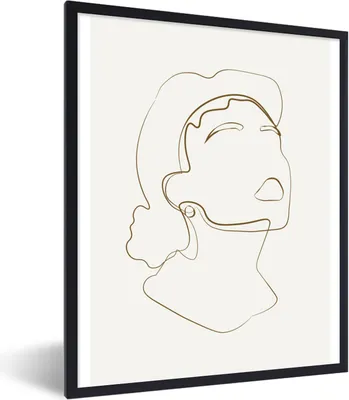 Produktbild von MuchoWow® Gerahmtes Poster Frauen - Linienkunst - Minimalismus 60x80 cm - Poster mit Schwarzem Bilderrahmen Wandposter Rahmen Foto Bilder - Premium - Wanddeko Wohnzimmer