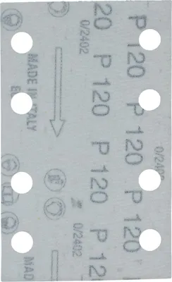 Immagine prodotto di Carta vetrata Makita 80x130mm, grana A120, velcro, 8 fori, 10 pezzi