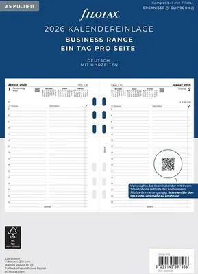 Produktbild von FILOFAX Kalendereinlage 2026 - A5 - 1 Tag = 1 Seite - deutsch - 26-68546