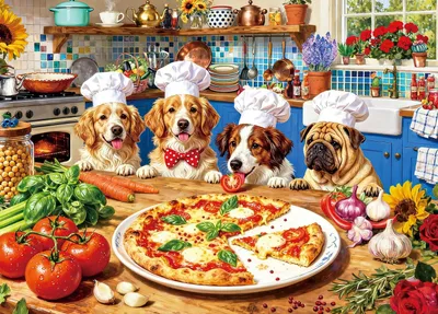 Obrázek produktu pro Elzusha - Puzzle 1000 dílků pro dospělé - Psi, šťastné chvíle - Vzdělávací hra a dekorace