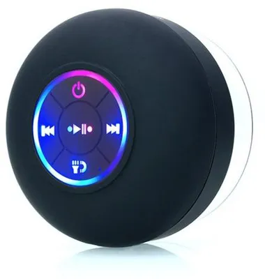 Immagine prodotto di Mini altoparlante Bluetooth impermeabile - LED - vari colori - portatile - da cucina - con ventosa per la doccia