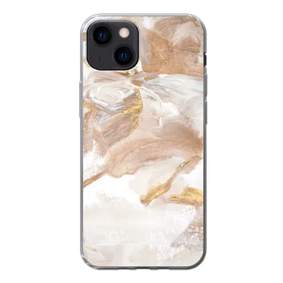 Produktbild von MuchoWow® Handyhülle Schutzhülle Hülle für iPhone 13 Wasserfarbe - Gold - Braun Silikon Softcase Handy Hülle - Karteninhaber