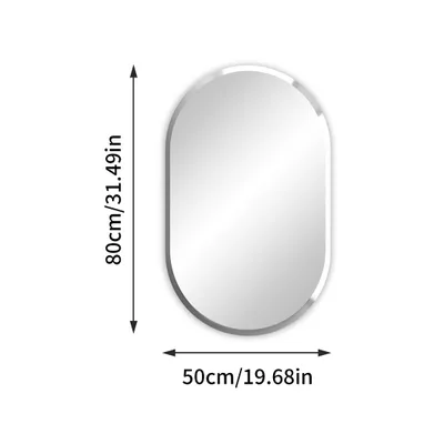 Zdjęcie produktu dla ARTLOGE Nowoczesne lustro ścienne, bezramowe lustro dekoracyjne, lustro owalne, lustro ścienne do przedpokoju, do łazienki salonu sypialni 50x80cm