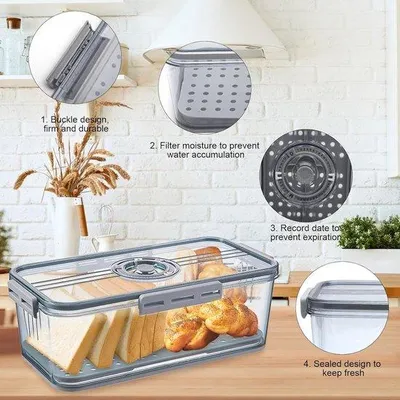 Produktbild von Famanu Brotdose mit Zeitregistrierung - modernes Design, stapelbar, luftdicht