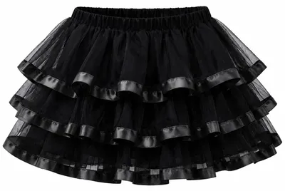 Produktbild von Yummy Bee - Gerüschter Tutu Rock Karneval Fasching Burleske Tülle Schwarz Kurz D