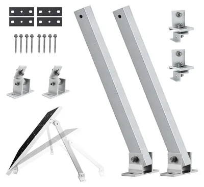 Image de Support pour panneau solaire, angle réglable de 15° à 40°, compatible avec les panneaux de 100 W à 500 W, BLANC