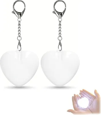 Produktbild von 2er Set LED Handtaschenlicht mit Sensor, herzförmige Taschenlampe USB wiederaufladbar, Taschenlicht Anhänger Schlüsselanhänger Geschenk für Frauen