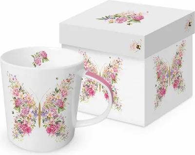 Image de PPD Papillon et fleurs Trend Mug, en boîte cadeau, tasse à anse, tasse à café, mug, New Bone China, 400 ml, 160302595