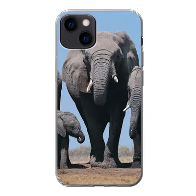 Produktbild von MuchoWow® Handyhülle Schutzhülle Hülle für iPhone 13 Elefant - Prärie - Tiere - Natur Silikon Softcase Handy Hülle - Karteninhaber