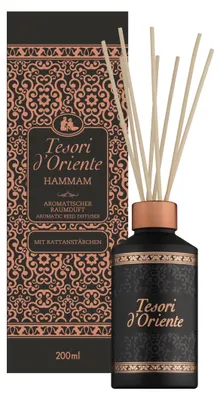 Productafbeelding van Tesori d'Oriente Geurstaafjes Hammam | Oranjebloesem & Amber | 200 ml