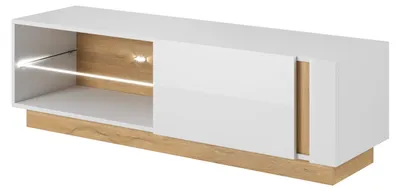 Immagine prodotto di Mobile TV, bianco + bianco lucido + rovere Grandson, 138,1 x 45,5 x 40 cm