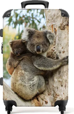 Produktbild von NoBoringSuitcases.com® Großer Koffer - Koala - Wildtiere - Baum - Natur - Kinder - Kombinationsschloss TSA - Hartschalen Trolley 4 Rollen - 72 liter - Reisekoffer - 66 cmKoffer Mittelgroß 67x43x25 cm, 72L,