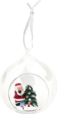 Produktbild von Figur in Glaskugel Weihnachtsmann mit Geschenken SIGRO