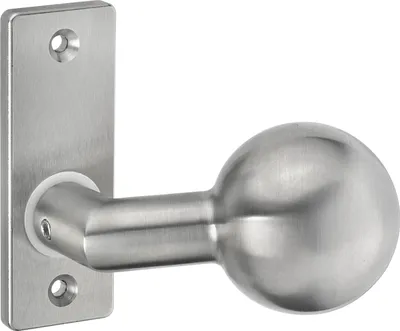 Produktbild von AMF Knopfkurzschild 438 gekröpft, fest, 87 x 32 x 6 mm, Knopf ø 55 mm, Edelstahl