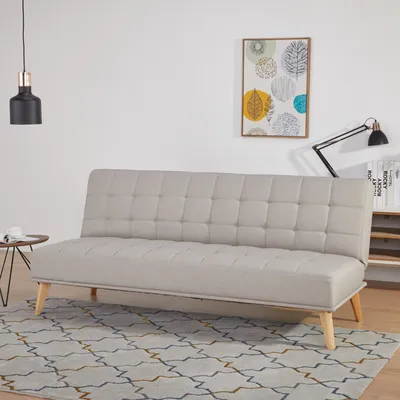 Immagine prodotto di divano letto a 3 posti 'Pukkila' pieghevole 180 x 86 x 81 cm tessuto grigio chiaro
