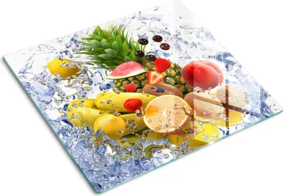 Obrázek produktu pro Kryt varné desky – Kryt na indukční desku – Ochranná skleněná deska – 60x52 cm – Skleněné ochranné desky na sporák –Tvrzené sklo –Ovoce a voda