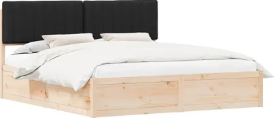 Zdjęcie produktu dla Łóżko Drewniane 180x200 Brązowe Rama Łóżka Dwuosobowe do Sypialni