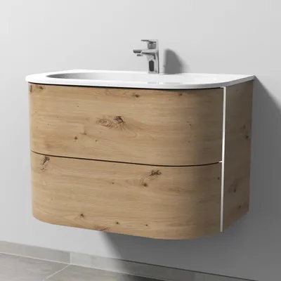 Immagine prodotto di Sanipa 4balance: lavabo in Vetroceramica + mobile sottolavabo da 80 cm con 2 cassetti