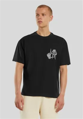 Obrázok produktu pre Pánske tričko Mr. Tee Deathrow L.A. Skull Hands Heavy Oversize, čierna farba - veľkosť XS